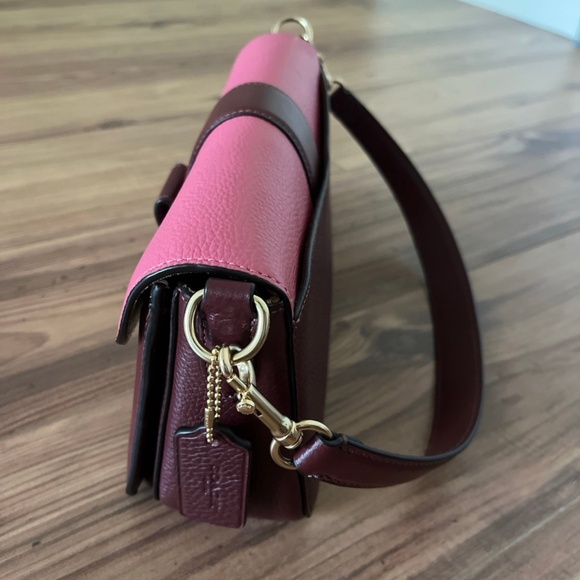 Coach Georgie Colorblock Shoulder Bag in Chalk/Confetti Pink Multi - Picture 3 of 8